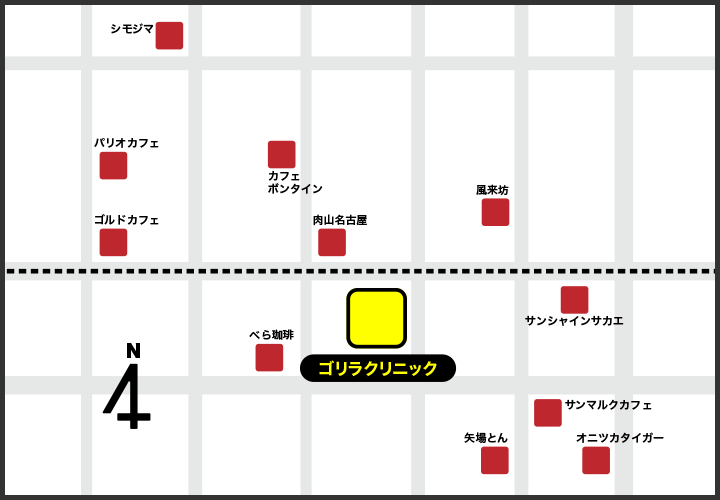名古屋栄院の周辺スポット地図