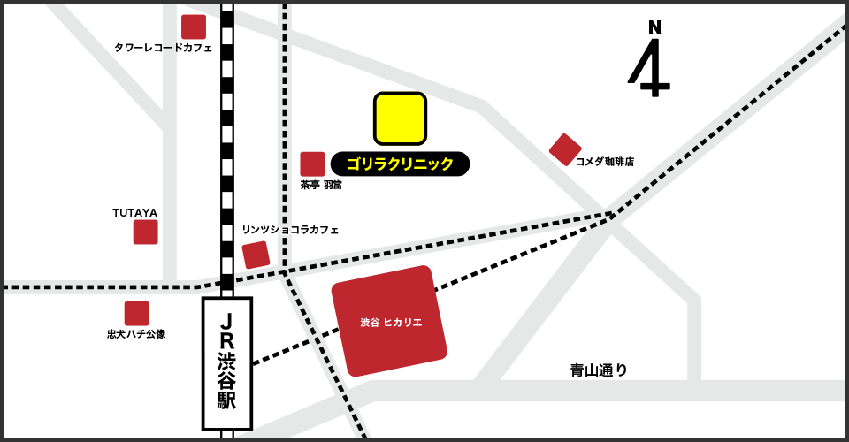 渋谷院の周辺スポット地図